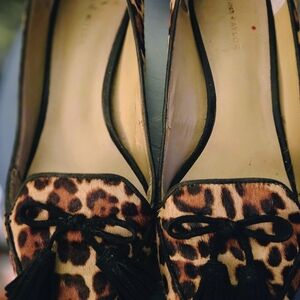 Ann Taylor Leopard Print Loafers with Tassels